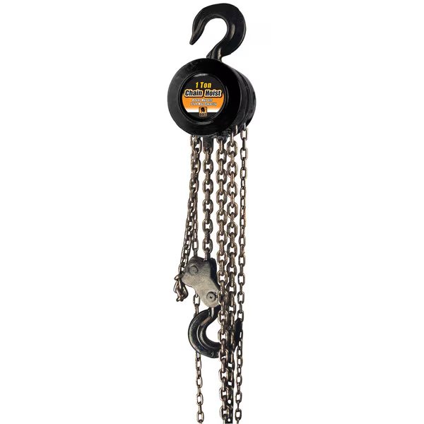 Heavy Duty Chain Hoist, 1 Ton, Black Bull, Mfr#: CHOI1