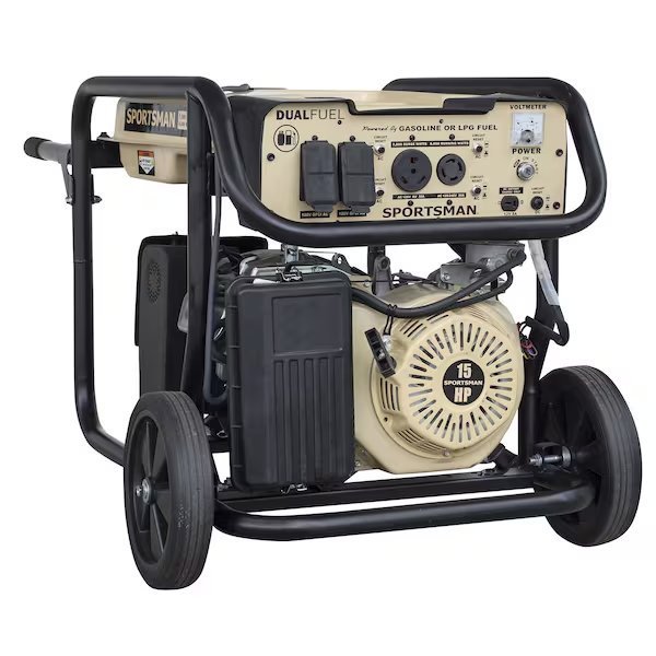 Portable Generator, Gasoline/Liquid Propane, 6,000 W Rated, 7,000 W Surge, Electric, Recoil Start, Sportsman, Mfr#: GEN7500DF-SS