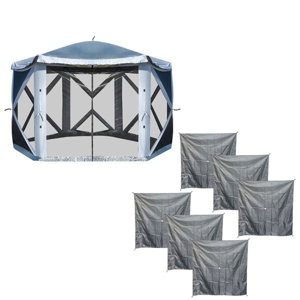 Screened Pop Up Shade Tent with Solid Sides -11 ft. x 11 ft., Buffalo Outdoors, Mfr#: PUT11KIT