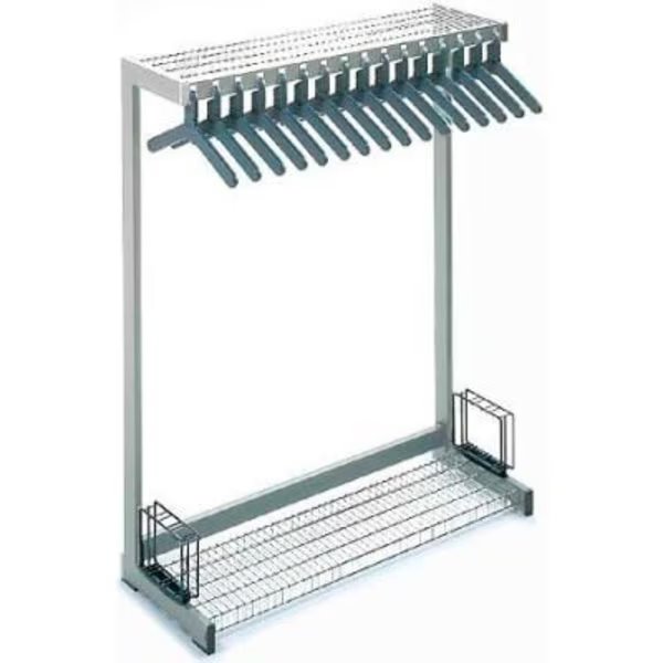 48inW Floor Rack With 16 Hangers - Gray, Magnuson Group, Mfr#: OR4A-MED-GREY