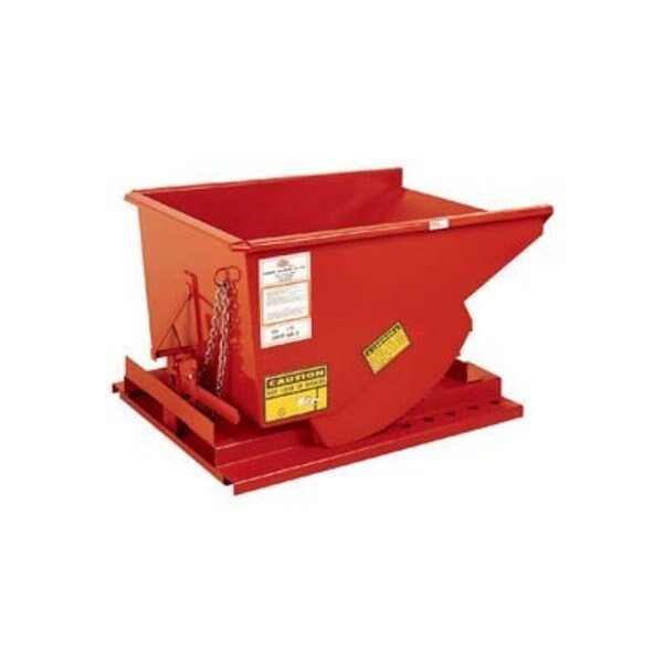 Medium Duty Self Dumping Forklift Hopper, 2 Cu. Yd., 2000 Lbs, Orange, Modern Equipment Meco, Mfr#: SDHM200