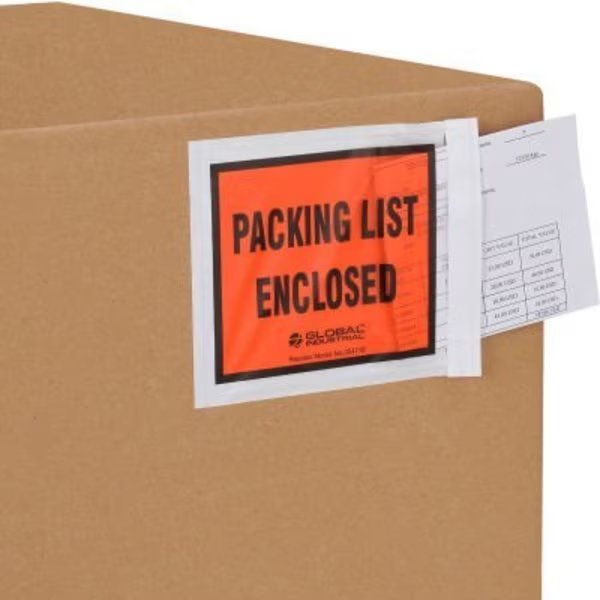 Global Industrial Full Face Envelopes inPacking List Enclosedin 5-1/2inWx4-1/2inL Orange500/Pk, Gec, Mfr#: FD-1C-5302