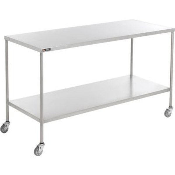 AERO Stainless Steel Instrument Table with Lower Shelf, 48"L x 24"W x 34"H, Aero, Mfr#: CS-2448