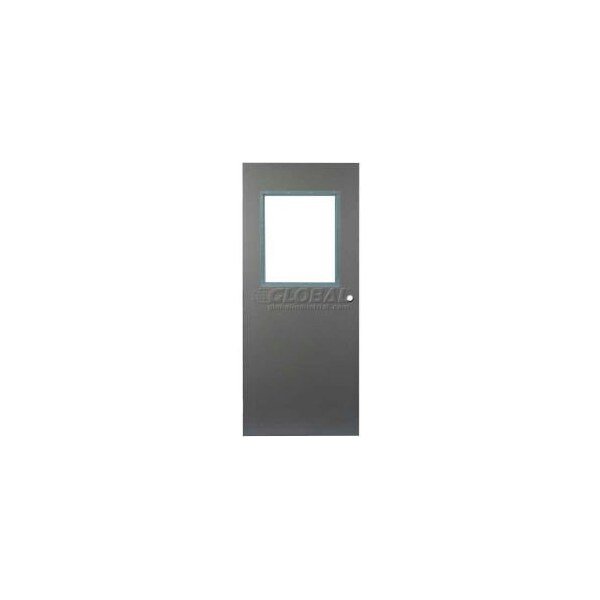 CECO Hollow Steel Security Door, Half Glass, Cylindrical, Curries Hinge/Glass, 18 Ga, 36"W X 80"H, Assa Abloy Sales & Marketing Group Inc., Mfr#: CHMDXHG3068XCYL-CU-18GA-WG