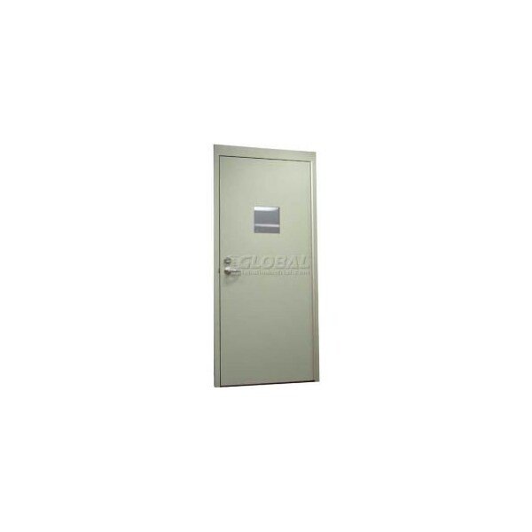 CECO Hollow Steel Security Door, Vision Light, Mortise Prep, CECO Hollow Hinge, 18 Ga, 36"W X 84"H, Assa Abloy Sales & Marketing Group Inc., Mfr#: CHMDXVL3070XMORT-CE-18GA