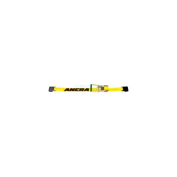 Ancra® 2" x 30' Ratchet Strap 45982-11 with Long-Wide Ratchet Buckle & Flat Hooks, Ancra International, Mfr#: 45982-11