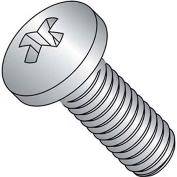 M6 x 1.0 x 25mm Machine Screw - Pan Head - Phillips - Steel - Zinc CR+3 - Pkg of 100, Brighton-Best, Mfr#: 662162