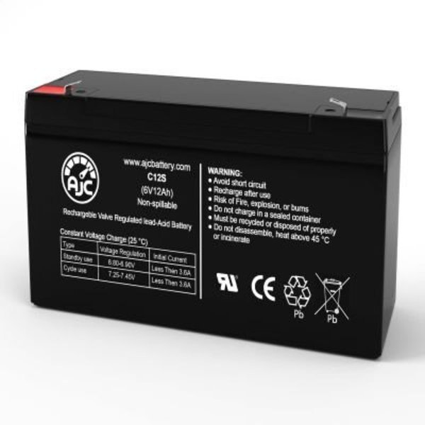AJC Philips SWITCHBOARD Medical Replacement Battery 12Ah, 6V, F1, Battery Clerk, Mfr#: AJC-C12S-V-0-190219