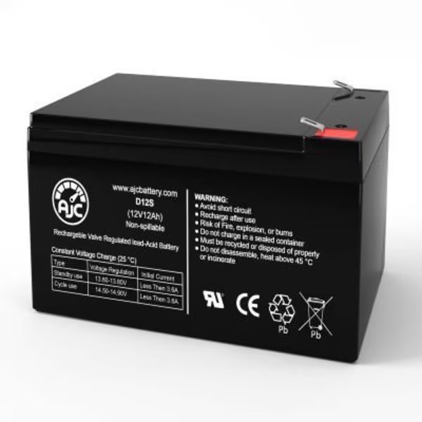 AJC Altronix MAXIM75E Alarm Replacement Battery 12Ah, 12V, F2, Battery Clerk, Mfr#: AJC-D12S-J-4-186307