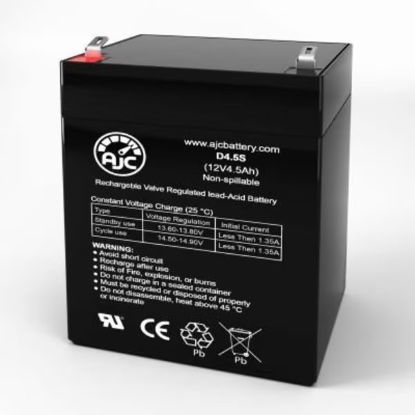 AJC Ademco Vista 10SE Alarm Replacement Battery 4.5Ah, 12V, F1, Battery Clerk, Mfr#: AJC-D4.5S-A-1-108679