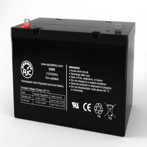 AJC Golden Technologies Alante GP-201R 22NF Wheelchair Replacement Battery 55Ah, 12V, Battery Clerk, Mfr#: AJC-D55S-J-2-196692