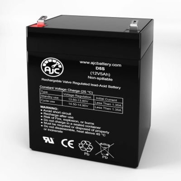 AJC UltraTech UT1240 Alarm Replacement Battery 5Ah, 12V, F1, Battery Clerk, Mfr#: AJC-D5S-A-1-158240