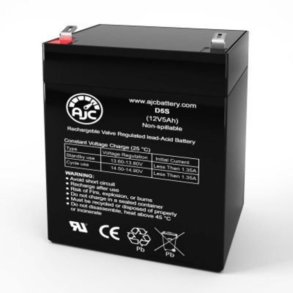 AJC Batterymart SLA-HR-1221W-F2 Sealed Lead Acid Replacement Battery 5Ah, 12V, F2, Battery Clerk, Mfr#: AJC-D5S-F2-V-0-191576