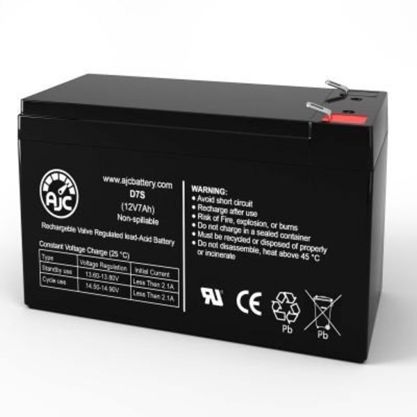 AJC Altronix SMP5PMP4 Alarm Replacement Battery 7Ah, 12V, F1, Battery Clerk, Mfr#: AJC-D7S-J-2-186410