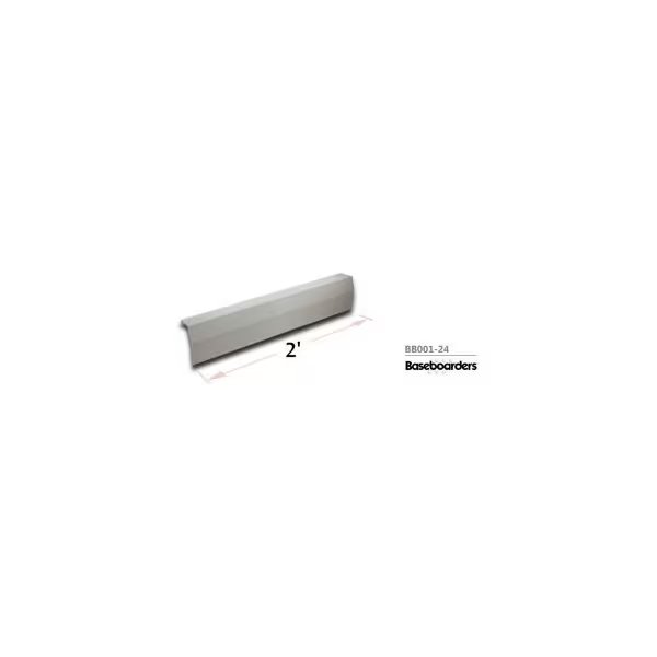 Baseboarders Premium Series 2 ft Steel Easy Slip-on Baseboard Heater Cover, White, Buss General Partner Co Ltd, Mfr#: BB001-24-WHT