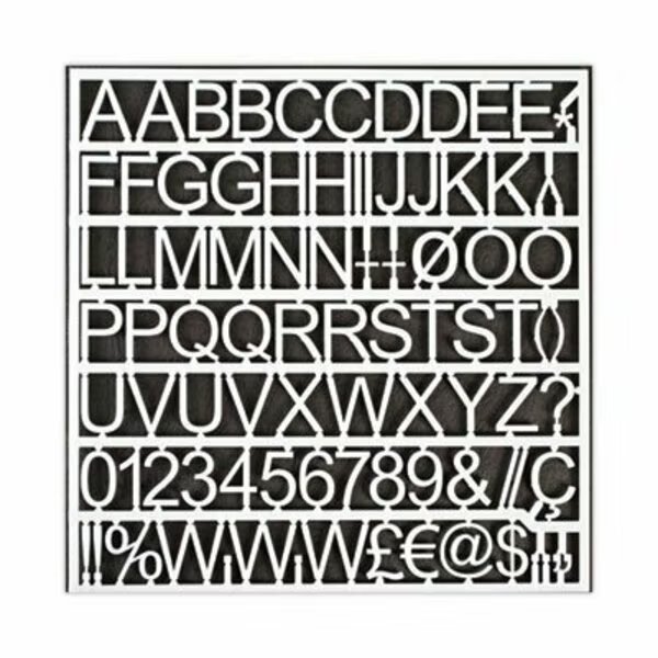 MasterVisi, White Plastic Set Of Letters, Numbers & Symbols, Uppercase, 1in Dia., Bi-Silque, Mfr#: CAR1002