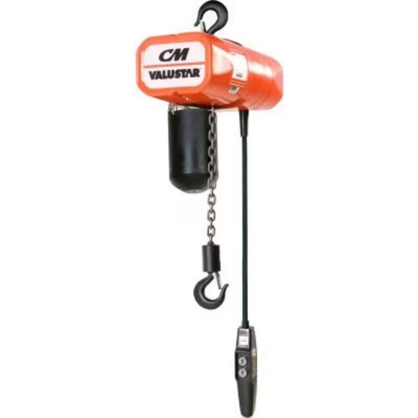 CM Valustar Electric Chain Hoist, 1/2 Ton, 10' Lift, 16 FPM, 115/230-1-60, with CC, Columbus Mckinnon., Mfr#: 2403/92