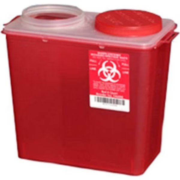 Plasti-Products 8-Quart Big Mouth Sharps Container, Red, Case of 20, Ppi, Mfr#: 146008