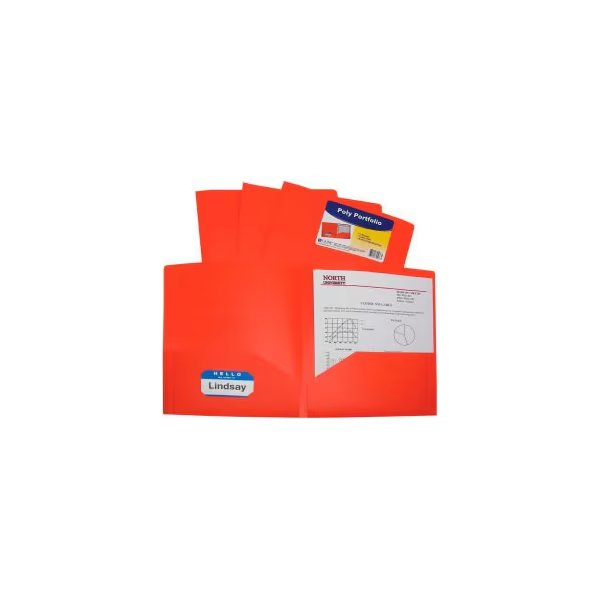 C-Line Products Two-Pocket Heavyweight Poly Portfolio Folder, Orange, 25 Folders/Set, C-Line Products, Mfr#: 33952-BX