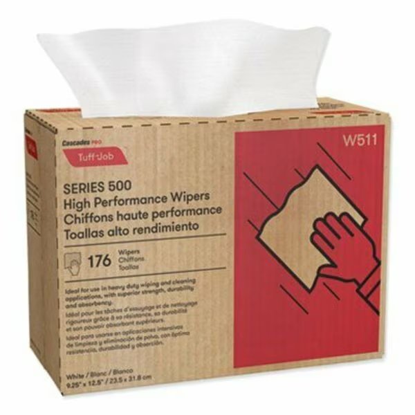 Cascades, TUFF-JOB S500 HIGH PERFORMANCE WIPERS, 9 1/4 X 12 1/2, 10PK, Cascades Tissue Group, Mfr#: W511