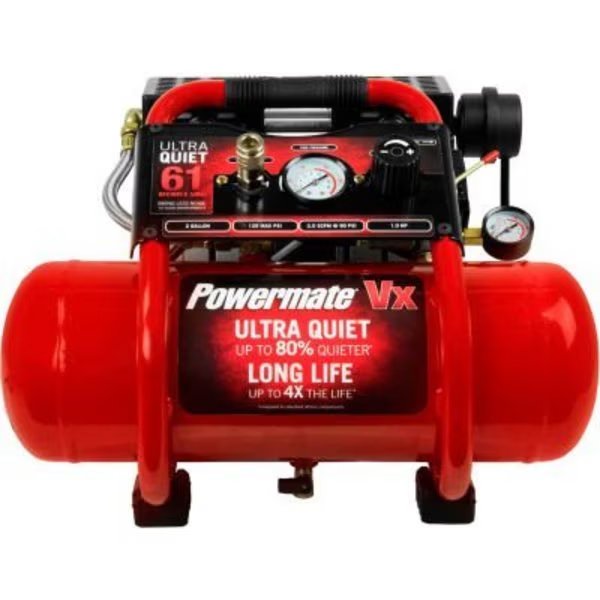Powermate 2 Gallon 125 PSI 1 HP Ultra Quiet Oil Free Electric Air Compressor, Mat Industries, Mfr#: SAC22HPP