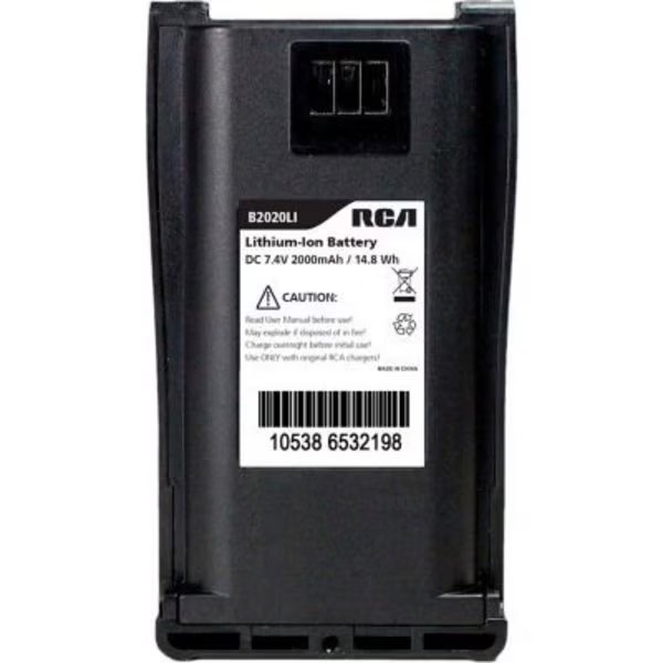 RCA Handheld Radio Battery, Lithium-Ion High Capacity 2000mAh, Discount Two-Way Radio, Mfr#: B2020LI