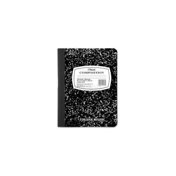 Mead® Composition Notebook, 7-1/2" x 9-3/4", College Ruled, 100 Sheets/Pad, Mead Products, Mfr#: 9932