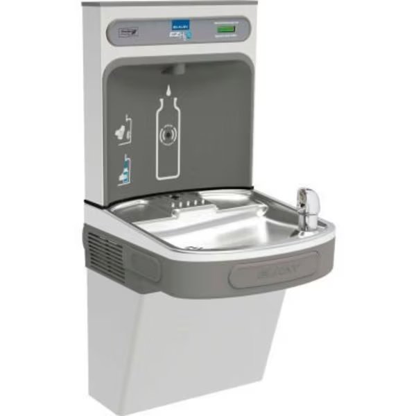 Elkay EZH2O Water Bottle Refilling Station W/Single ADA EZ Cooler, Refrig, VR Bubbler, SS, Elkay, Mfr#: EZS8WSVRSK