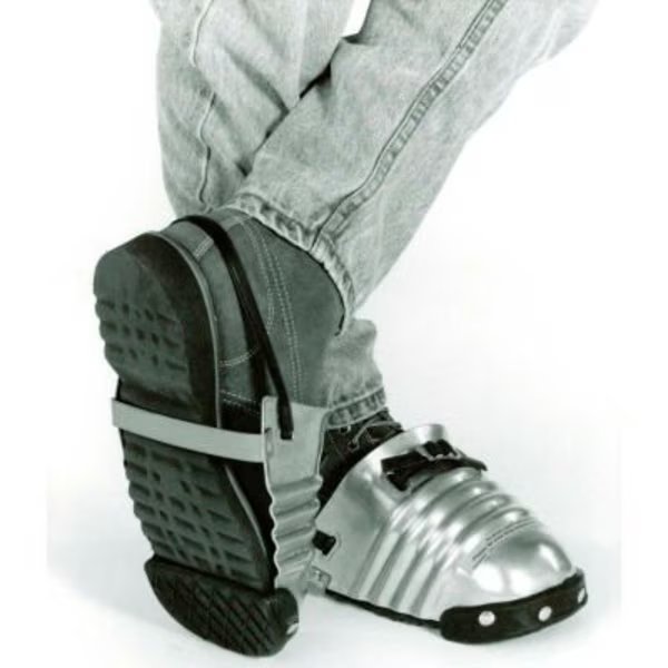 Ellwood Safety Men's Metal Foot Guards, Steel Toe Clip, Leather Strap, 5-1/2inW, Large, 1 Pair, Ellwood Safety Appliance Co., Mfr#: 200-5.5-ST-LS