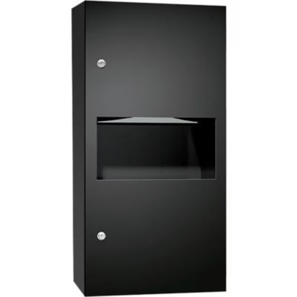 ASI Surface Mounted Paper Towel Dispenser & Waste Receptacle, Stainless Steel, Black, Asi Group, Mfr#: 10-64623-9-41PC