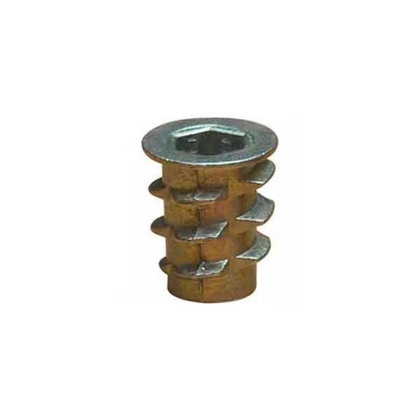 Hex Drive Threaded Insert, 5/16"-18 Int Thrd Sz, 0.98 in L, Zinc Alloy, 25 PK, E-Z Lok, Mfr#: 951618-25