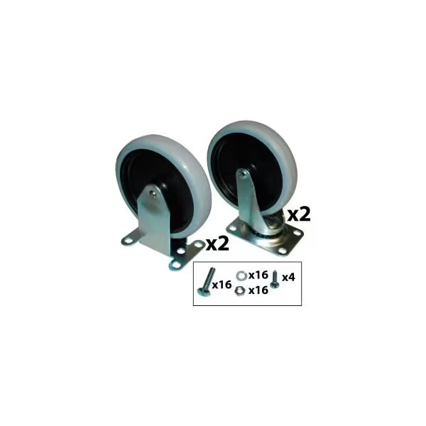 Rubbermaid 5in Swivel/Rigid Plate Caster Kit with Hardware, Specialmade Goods And Services, Mfr#: FG9T66L10000