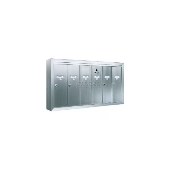 Surface Mount Vertical 1250 Series, 6 Door Mailbox, Anodized Aluminum, Florence Mfg Co, Mfr#: 12506SMSHA
