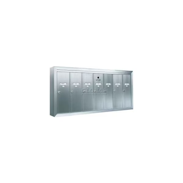 Surface Mount Vertical Series, 7 Door Mailbox, Anodized Aluminum, Florence Mfg Co, Mfr#: 12507SMSHA