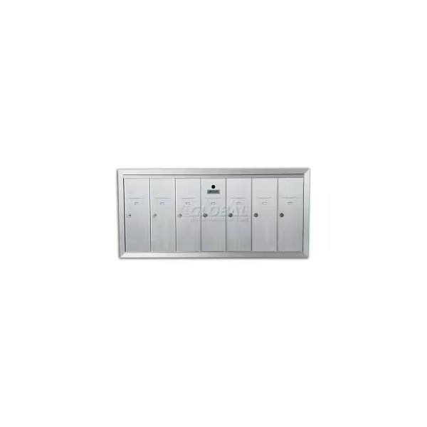 Recessed Vertical 1250 Series, 7 Door Mailbox, Anodized Aluminum, Florence Mfg Co, Mfr#: 1250-7HA