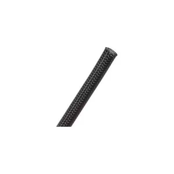 Techflex Clean Cut Fray Resistant Sleeving 3/8in Dia., 100', Black, Techflex, Mfr#: CCP0.38BK-100