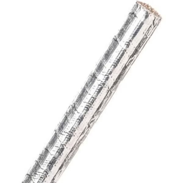 Techflex Thermashield Aluminized Fiberglass Tube .38in Dia., 100', Silver, Techflex, Mfr#: TTN0.38SV-100