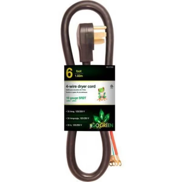 GoGreen Power, , Dryer Cord Black - 6 Ft, Gogreen, Mfr#: GG-27306