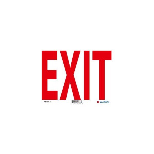 Global Industrial„¢ Exit Sign, 10''W x 7''H, Aluminum, Nmc, Mfr#: GLOM24A