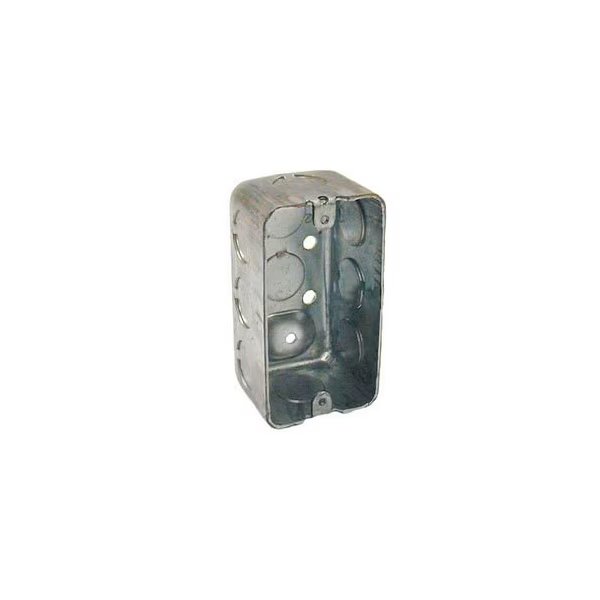 Electrical Box, 13 cu in, Outlet Box Type, 1 Gang(s), Steel, Rectangular Shape, 50 PK, Hubbell, Mfr#: 660