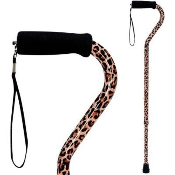 DMI Adjustable Designer Cane with Offset Handle and Strap, Leopard, Healthsmart, Mfr#: 502-1300-8892