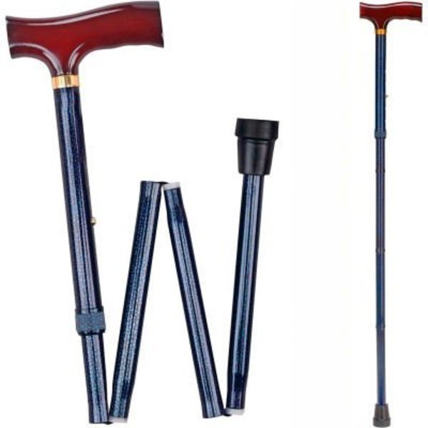 DMI Duro-Med Designer Folding Walking Cane, Adjustable Walking Cane, Blue Ice, Healthsmart, Mfr#: 502-1325-9913