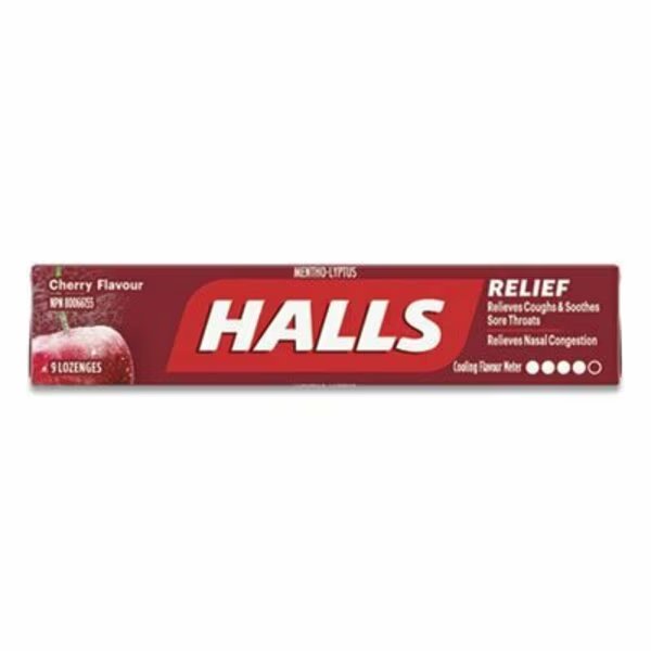 Mentho-Lyptus Cough And Sore Throat Lozenges, Cherry, 20PK, Mondelez International, Mfr#: AMC62476