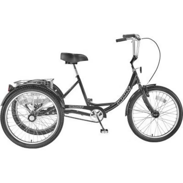 Husky Bicycles T-124C 3-Speed Tricycle with Basket, 24in Wheels, Black, Hlf Distributing-107259, Mfr#: 160-171