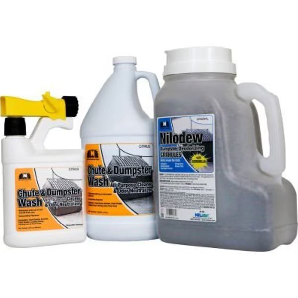 Nilodor Dumpster Deodorizing & Cleaning Kit, Citrus Scent, 1 Gal Dilution Ratio, Hospeco, Mfr#: DMPKIT