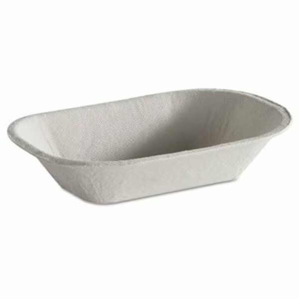 Chinet, Savaday Molded Fiber Food Tray, Beige, 6x4, 4PK, Huhtamaki, Mfr#: 10408CT