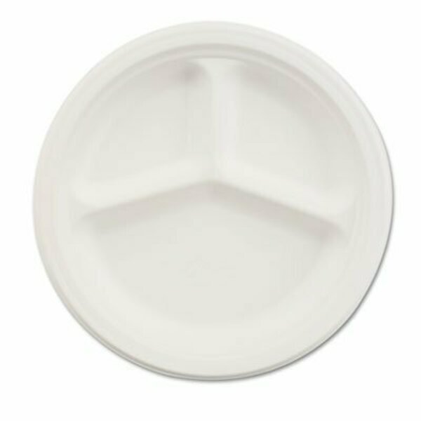 Chinet, Paper Dinnerware, 3-Comp Plate, 9 1/4in Dia, White, 500PK, Huhtamaki, Mfr#: 21228