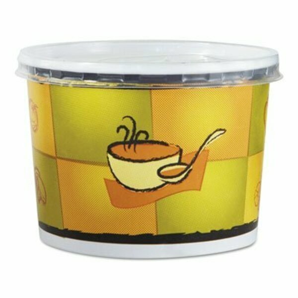 Chinet, Streetside Squat Paper Food Container W/ Lid, Streetside Design, 250PK, Huhtamaki, Mfr#: 70412