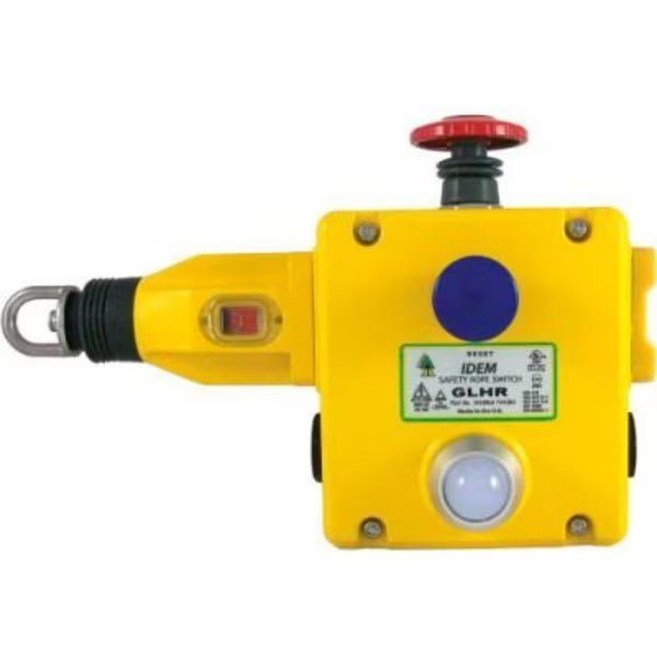 IDEM GLHR Rope Pull Switch W/E Stops/LED, 4NC 2NO, 110/120v, 1/2NPT, Die Cast, Idem Safety Switches Usa, Mfr#: 141010B