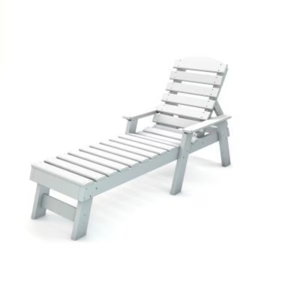 Frog Furnishings Pensacola Chaise Lounge, White, Jayhawk Plastics, Mfr#: PB ADPENCLWHI